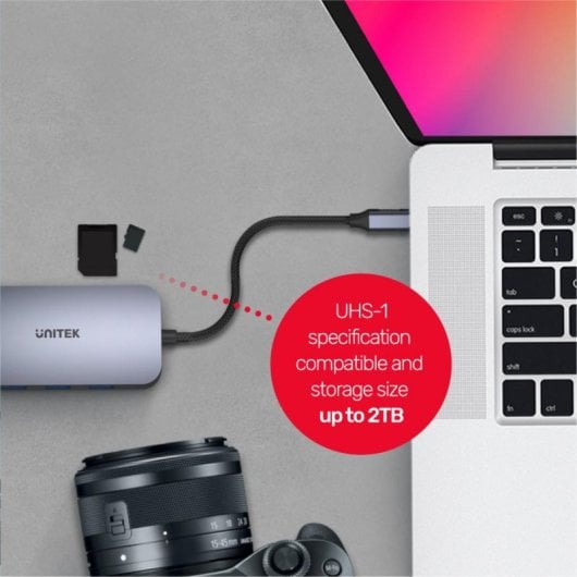 Hub UNITEK 6 puertos USB 3.2 Gen 1 Type-C 1000 Mbps uHUB N9+ con HDMI y lector SD
