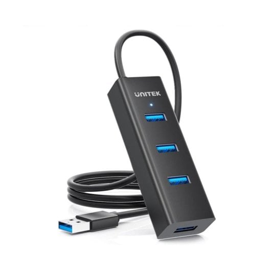 Hub UNITEK 4 puertos USB 3.2 Gen 1 modelo Y-3089V01 alimentacion 7,5 W ABS negro