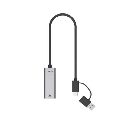 Adaptador USB Red UNITEK U1313C 2.5Gbps Type-A y Type-C Aluminio Space Grey