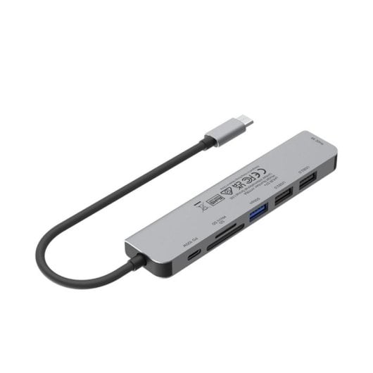 Hub UNITEK 7 puertos USB 3.2 Gen 1 Type-C modelo uHUB S7+ 100 W lector tarjetas y HDMI