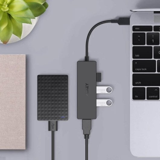 Hub AUKEY 4 puertos USB 3.2 Gen 2 5 Gbit/s modelo CBC64 Type-C ABS-PC