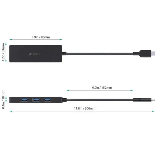 Hub AUKEY 4 puertos USB 3.2 Gen 2 5 Gbit/s modelo CBC64 Type-C ABS-PC