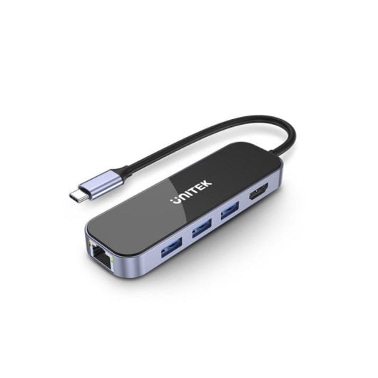 Hub UNITEK 5 puertos 1000 Mbit/s uHUB H6 USB-C PD 100 W HDMI 4K Ultra HD Ethernet