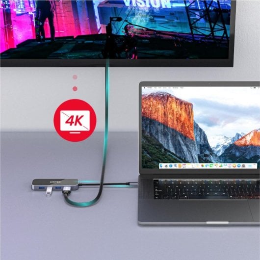 Hub UNITEK 5 puertos 1000 Mbit/s uHUB H6 USB-C PD 100 W HDMI 4K Ultra HD Ethernet
