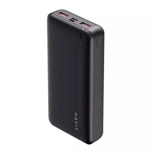 Batería externa Havit 20000 mAh Polímero de litio USB-C y 2x USB-A Negra
