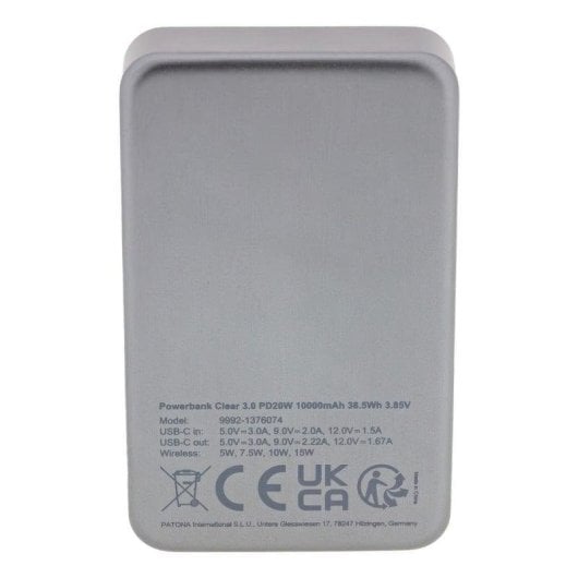 Station d’énergie Patona 9992 38,5 Wh 3 ports USB et USB-C Batterie LiPo Charge rapide Indicateurs LED