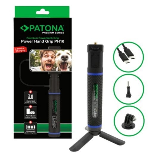 Powerbank PATONA PH10 10000 mAh 20 W Preto USB Carregador Portátil