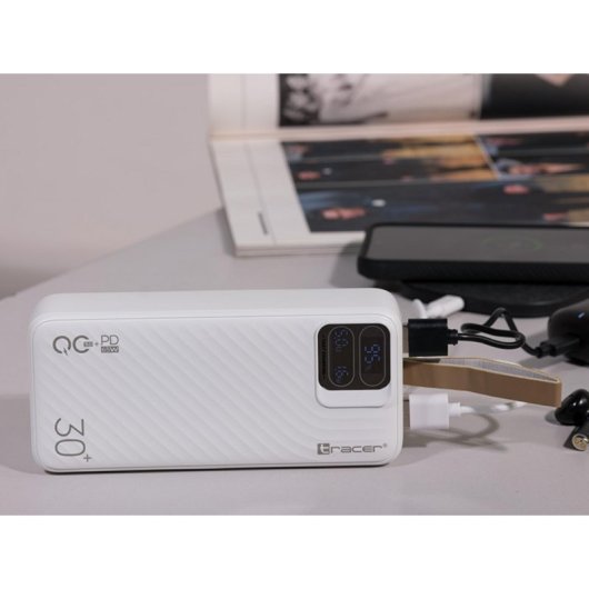 Power bank Tracer Blaze 30000 mAh Quick Charge 3.0 65 W Blanco