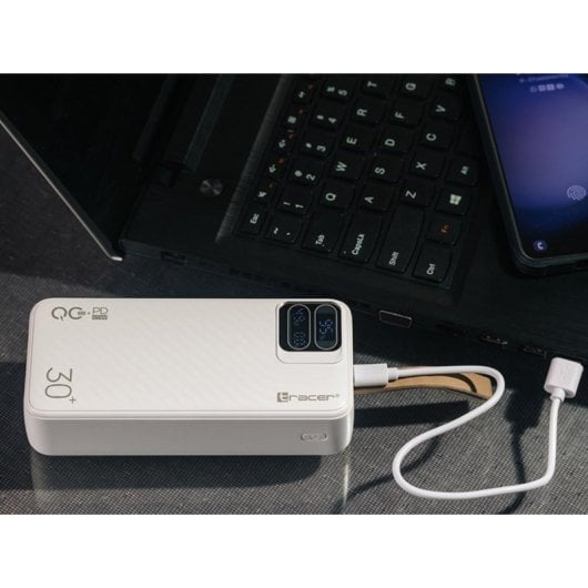 Power bank Tracer Blaze 30000 mAh Quick Charge 3.0 65 W Blanco