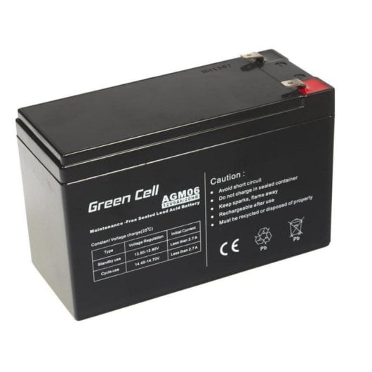Bleiakku Green Cell AGM06 12V 9Ah VRLA Schwarz Kompakt 1 Stück