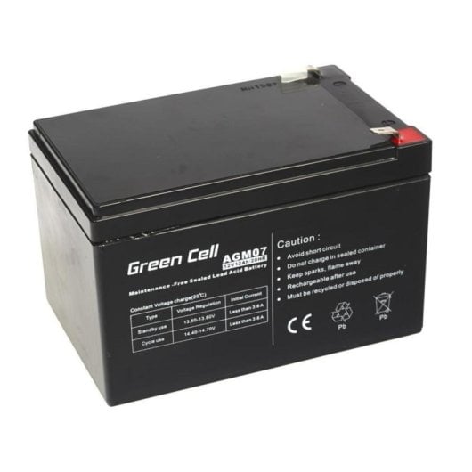 Batteria Green Cell AGM 12V 12Ah Piombo Sigillato VRLA 12.000 mAh Nero