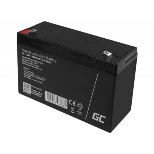 Batteria Green Cell AGM40 6V 15Ah VRLA AGM Nera 1 pezzo