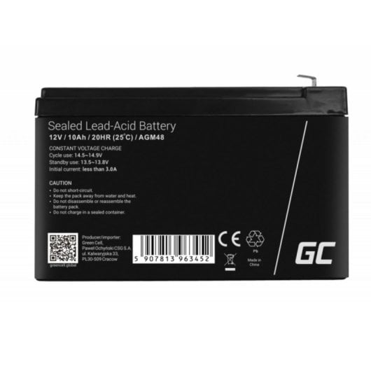 Batterie Green Cell AGM48 12 V 10 Ah Schwarz AGM VRLA 1 Stueck