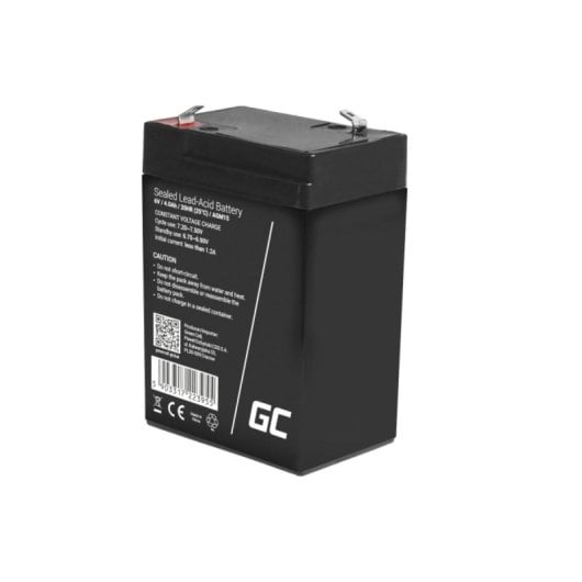 Batteria Green Cell AGM15 Piombo AGM 6V 4Ah Nera Ricaricabile 1 Pezzo