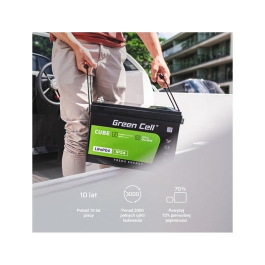 Batería Green Cell LFPGC12V80AH 12,8 V 80 Ah LiFePO4 Black Green