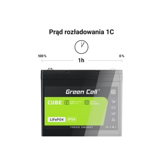 Batería Green Cell LFPGC12V80AH 12,8 V 80 Ah LiFePO4 Black Green