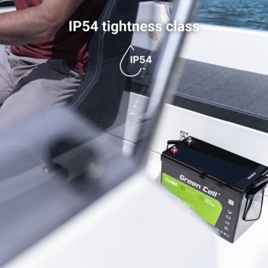 Batteria Green Cell CUBE LiFePO4 125Ah 12.8V 1600Wh IP54 per camper e barca