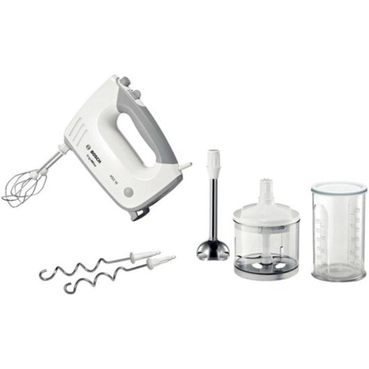 Batidora Bosch MFQ36480 Gris Blanco 450W 5 velocidades Turbo Varillas Ganchos
