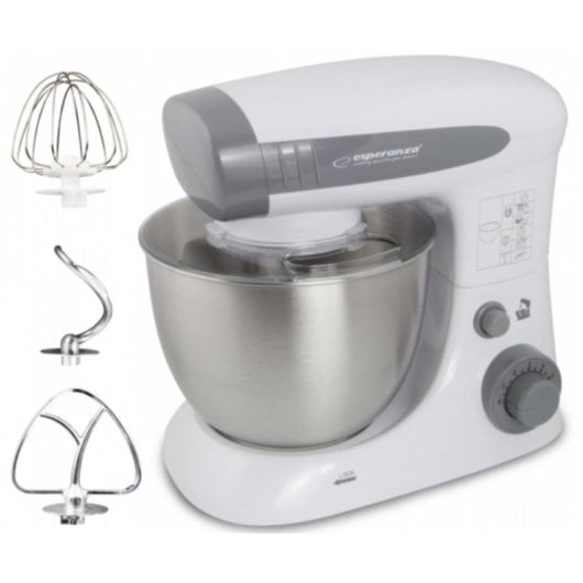 Batidora de varillas Esperanza EKM024 Gris 800W 4L acero inoxidable 6 velocidades