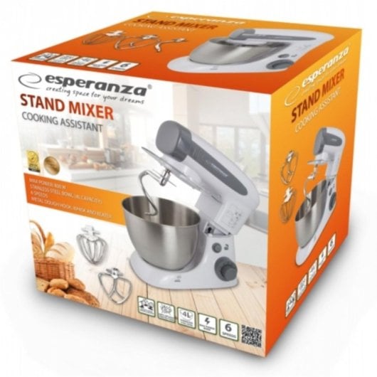 Batidora de varillas Esperanza EKM024 Gris 800W 4L acero inoxidable 6 velocidades