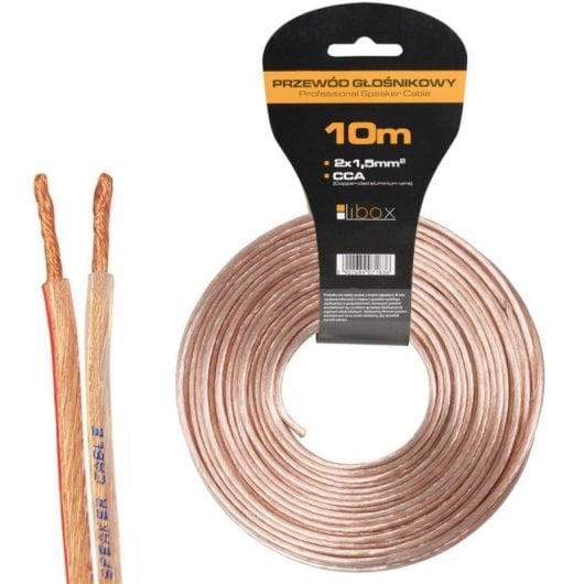 Cavo altoparlante Libox LB0008-10 2x1,50mm CCA 10 m Trasparente