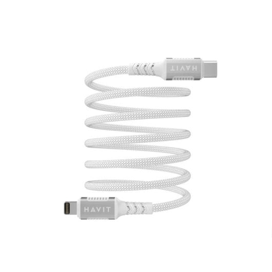 Cavo Havit 6939119077570 Lightning USB C 1 m Argento Bianco 4 mm