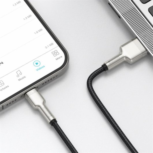 Cable Baseus Cafule 1 m Lightning USB A Macho Negro transferencia 480 Mbps