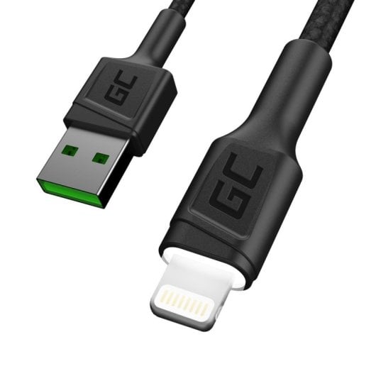 Kabel Green Cell KABGC12 2 m Lightning USB A gerade schwarz