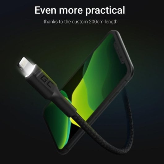 Kabel Green Cell KABGC12 2 m Lightning USB A gerade schwarz