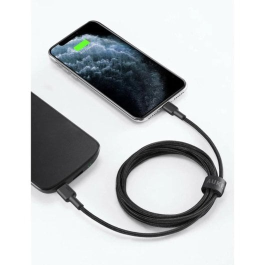 Cabo Aukey CB-CL03 Lightning USB-C 2 m Preto Certificado Apple MFi