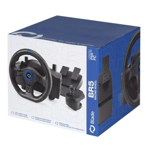 Blade BR5 Wheel Volante para PS5 com Feedback Háptico e Pedais