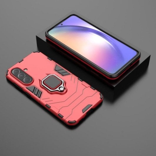 Funda para móvil Max Power Digital Magnética Silicona Roja con Anillo Giratorio para Galaxy A56 5G
