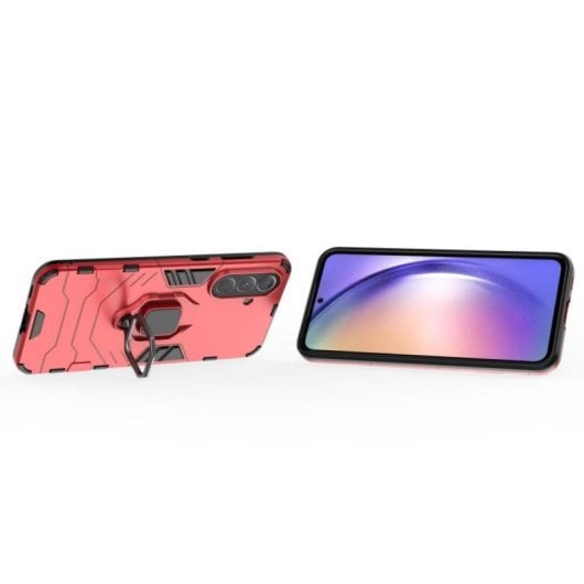 Funda para móvil Max Power Digital Magnética Silicona Roja con Anillo Giratorio para Galaxy A56 5G