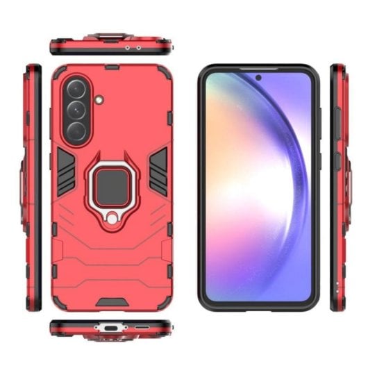 Funda para móvil Max Power Digital Magnética Silicona Roja con Anillo Giratorio para Galaxy A56 5G