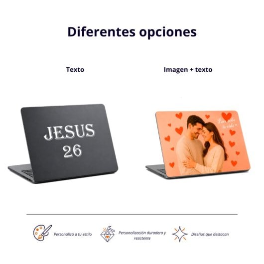 Personalización de portátil – Imagen, logo y texto