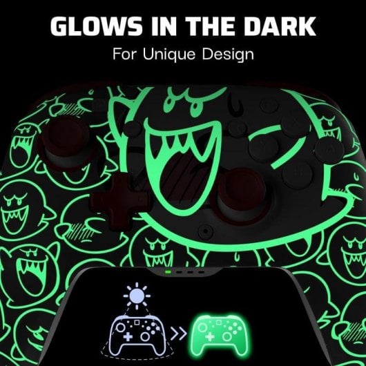 PDP Nintendo Switch Rematch GLOW Wireless Controller- Boo-Hoo- With motion, 600mAh battery