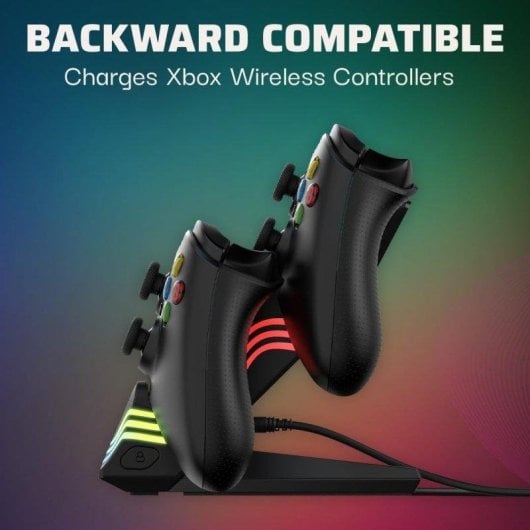 Caricatore Duale PDP Afterglow Wave Xbox Series X|S Nero Illuminazione RGB