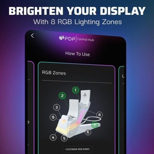 Soporte de recarga Turtle Beach PDP PS5 Afterglow Wave Dual Charger RGB Blanco