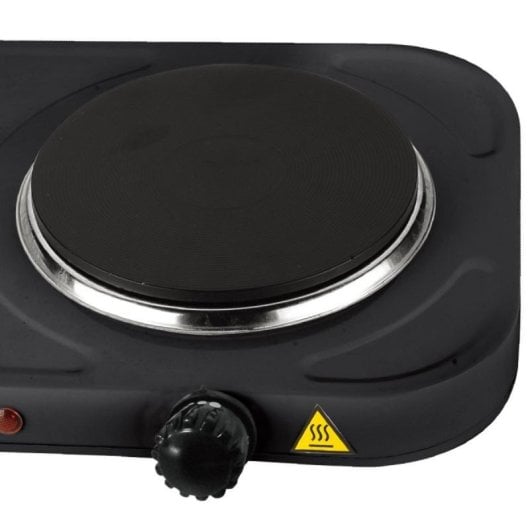 Placa Elétrica Melchioni COOK 2 1500W 2 Zonas Ferro Fundido Termostatos Reguláveis Preta