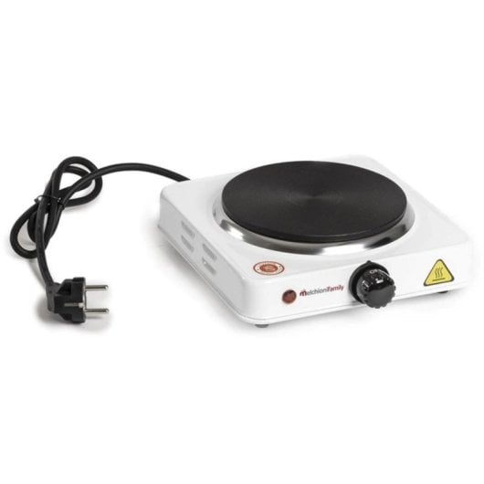 Placa Elétrica Melchioni Cook 1 1000W Termostato Ferro Fundido Branca Compacta