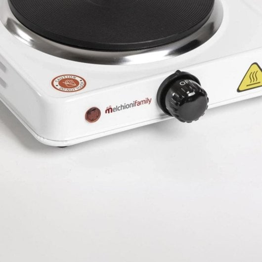 Placa Elétrica Melchioni Cook 1 1000W Termostato Ferro Fundido Branca Compacta