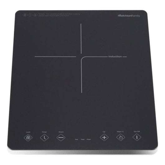 Placa de Indução Melchioni Oblivion 1 2000W Vidro Touch Temperatura 80-240°C Temporizador
