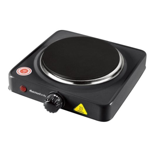 Placa Elétrica Melchioni Family Cook 1 1000W Ferro Fundido Termostato LED Preto