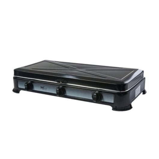 Hornillo a gas Melchioni Family Minerva New 3 portátil 3 quemadores exterior negro