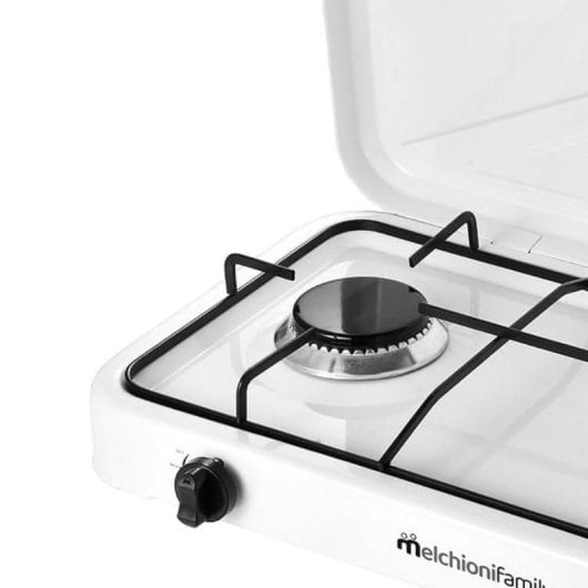 Hornillo de gas Melchioni Family Minerva New 2 quemadores alto rendimiento exterior blanco