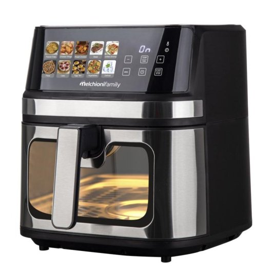 Heißluftfritteuse Melchioni Family Gaia Plus Sichtfenster 8 L 2200 W Doppelheizung