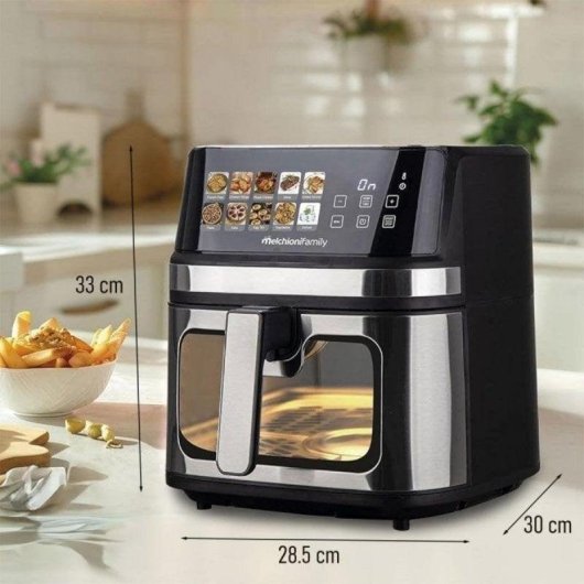 Heißluftfritteuse Melchioni Family Gaia Plus Sichtfenster 8 L 2200 W Doppelheizung