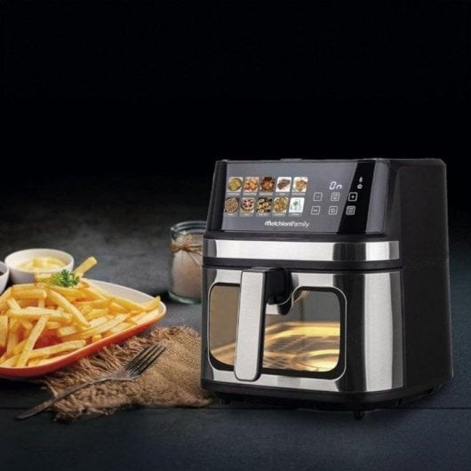 Fritadeira de Ar Melchioni Gaia Plus 8L 2200W dupla resistência LED