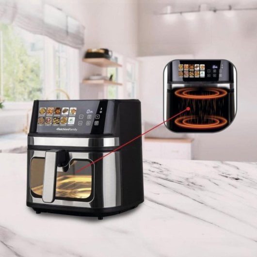 Freidora de aire Melchioni Gaia Plus 8L 2200W doble resistencia display LED