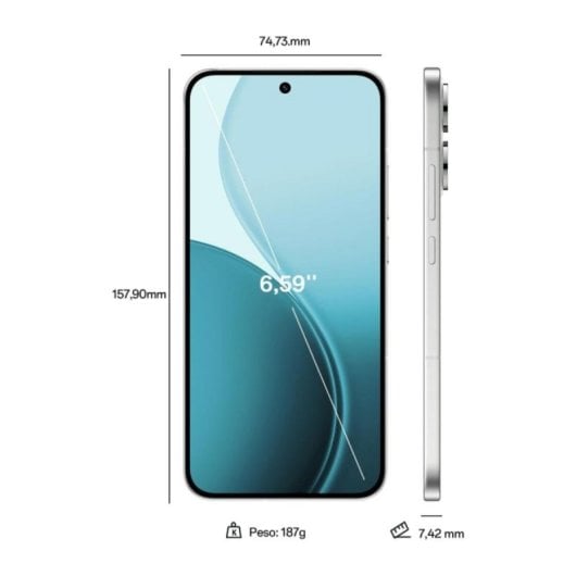 Oppo Reno14 12 Go 512 Go 6,59" AMOLED 5G Double SIM Caméra 50 MP Batterie 6000mAh IP68 Android Blanc
